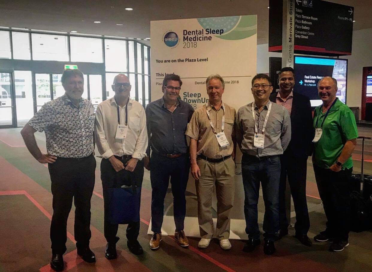 The keynote presenters at the 2018 Brisbane Australiasian Sleep Association Conference -Dr Harry Ball, second from the left.
